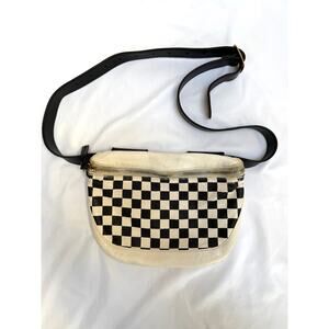 Clare V Fanny Pack Bag White Cream Black Check Checkered Bag